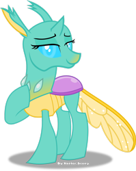 Size: 2184x2746 | Tagged: safe, artist:vector-brony, oc, oc only, oc:animelodie, changedling, changeling, changedlingified, changelingified, female, high res, simple background, solo, species swap, transparent background