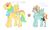 Size: 1135x691 | Tagged: safe, artist:butteredpawpcorn, oc, oc only, oc:petrichor, oc:wind chaser, pegasus, pony, amputee, brother and sister, congenital amputee, duo, female, male, mare, missing limb, offspring, parent:rainbow dash, parent:zephyr breeze, parents:zephdash, prosthetic leg, prosthetic limb, prosthetics, siblings, simple background, stallion, white background