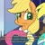 Size: 680x680 | Tagged: safe, artist:talimingi, applejack, bon bon, derpy hooves, lyra heartstrings, sweetie drops, earth pony, pony, g4, applejack is not amused, dialogue, food, male, meow mix, muffin, reference, the boy who knew too much, the simpsons, unamused