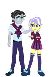 Size: 1920x2679 | Tagged: safe, artist:gmaplay, jet set, upper crust, equestria girls, g4, clothes, crystal prep academy uniform, female, male, school uniform, shipping, simple background, straight, transparent background, upperset