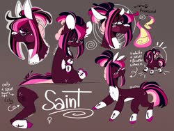 Size: 1600x1200 | Tagged: safe, artist:akiiichaos, oc, oc only, oc:saint, earth pony, pony, female, mare, reference sheet, solo