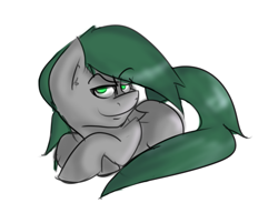 Size: 889x683 | Tagged: safe, artist:vivofortissimo, oc, oc only, oc:doctor atom, pony, bedroom eyes, looking at you, male, pose, prone, raised eyebrow, smiling, smirk, solo, stallion