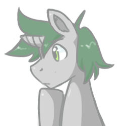 Size: 500x508 | Tagged: safe, artist:peachy-pudding, oc, oc only, oc:doctor atom, pony, hoof on chin, male, simple background, solo, stallion, transparent background