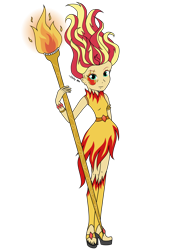 Size: 2000x2667 | Tagged: safe, artist:onlymeequestrian, sunset shimmer, equestria girls, g4, female, fiery shimmer, fire, high res, simple background, solo, torch, transparent background