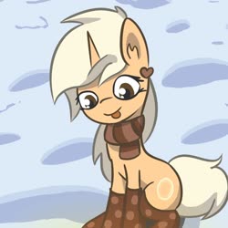 Size: 1294x1294 | Tagged: artist needed, safe, oc, oc only, pony, unicorn, clothes, scarf, socks, solo, tongue out