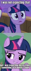 Size: 580x1344 | Tagged: safe, edit, edited screencap, screencap, twilight sparkle, alicorn, pony, g4, once upon a zeppelin, the ending of the end, caption, cropped, doctor eggman, female, folded wings, grin, image macro, jim carrey, lidded eyes, male, mare, meme, raised eyebrow, raised hoof, smiling, smug, solo, sonic movie 2020, sonic the hedgehog, sonic the hedgehog (series), surprised, text, tree, twilight sparkle (alicorn), wings