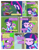 Size: 612x792 | Tagged: safe, artist:greatdinn, artist:newbiespud, edit, edited screencap, screencap, spike, twilight sparkle, dog, comic:friendship is dragons, equestria girls, g4, my little pony equestria girls, backpack, book, clothes, collaboration, collar, comic, cutie mark, cutie mark on clothes, dialogue, female, frown, lockers, male, sad, screencap comic, spike the dog, spiked collar, unamused