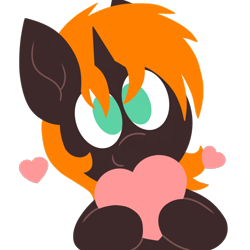 Size: 1200x1200 | Tagged: safe, artist:thebadbadger, oc, oc only, oc:rune tracer, pony, unicorn, heart, palindrome get, simple background, solo, transparent background