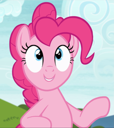 Size: 833x939 | Tagged: safe, screencap, pinkie pie, earth pony, pony, g4, rock solid friendship, cropped, cute, diapinkes, female, mare, smiling, solo