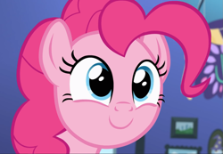 Size: 1353x938 | Tagged: safe, screencap, pinkie pie, earth pony, pony, g4, rock solid friendship, cropped, cute, diapinkes, female, mare, smiling, solo