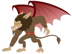 Size: 5000x3767 | Tagged: safe, artist:aleximusprime, scorpan, gargoyle, flurry heart's story, angry, bat wings, belt, gritted teeth, king scorpan, male, older scorpan, powered up, scary, simple background, solo, transparent background, wings