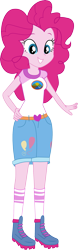 Size: 917x2925 | Tagged: safe, artist:marcorulezzz, pinkie pie, equestria girls, g4, female, simple background, smiling, solo, transparent background, vector