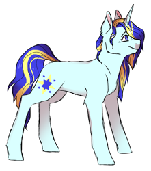 Size: 1081x1225 | Tagged: safe, artist:dolliewings, oc, oc only, oc:moonlight, pony, unicorn, chest fluff, cutie mark, female, mare, simple background, smiling, solo, white background