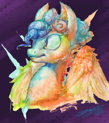 Size: 7630x8624 | Tagged: safe, artist:angusdra, oc, oc only, pegasus, pony, absurd resolution, bust, cheek fluff, fluffy, solo, traditional art