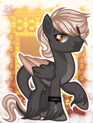 Size: 1398x1852 | Tagged: safe, artist:domina-venatricis, oc, oc only, oc:raymi katari, pegasus, pony, male, solo, stallion, two toned wings, wings