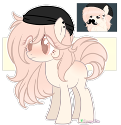 Size: 2193x2277 | Tagged: safe, artist:2pandita, oc, oc only, earth pony, pony, beanie, fake moustache, female, hat, high res, mare, simple background, solo, transparent background