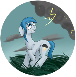 Size: 1652x1666 | Tagged: safe, artist:weird--fish, oc, oc only, pony, solo, thunderstorm