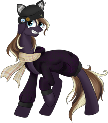 Size: 1553x1776 | Tagged: safe, artist:weird--fish, oc, oc only, oc:fractal, pony, clothes, coat, hat, ponified, scarf, simple background, solo, transparent background