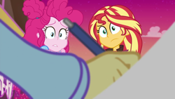Size: 1920x1080 | Tagged: safe, screencap, pinkie pie, sunset shimmer, supernova zap, equestria girls, equestria girls specials, g4, my little pony equestria girls: better together, my little pony equestria girls: sunset's backstage pass, female