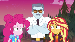 Size: 1920x1080 | Tagged: safe, screencap, max steele, pinkie pie, sunset shimmer, equestria girls, equestria girls series, g4, sunset's backstage pass!, spoiler:eqg series (season 2)