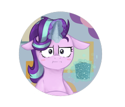 Size: 1400x1200 | Tagged: safe, artist:madkadd, starlight glimmer, pony, unicorn, g4, :i, derp, female, floppy ears, i mean i see, solo