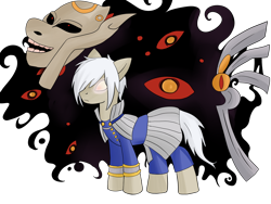 Size: 2048x1536 | Tagged: safe, artist:weird--fish, pony, clothes, eye, eyes, mask, monster, ponified, ragnarok online, solo