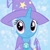 Size: 640x640 | Tagged: safe, artist:ponysource, trixie, pony, unicorn, g4, cape, clothes, cute, diatrixes, female, hat, looking at you, smiling, solo, trixie's cape, trixie's hat