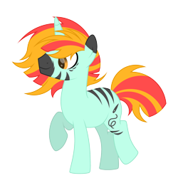 Size: 3200x3200 | Tagged: safe, artist:ponkus, oc, oc only, oc:patch stripes, hybrid, pony, unicorn, zebra, fallout equestria, high res, simple background, solo, transparent background