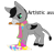 Size: 647x622 | Tagged: safe, artist:chili19, oc, oc only, oc:chili, donkey, hybrid, pony, clothes, female, mouth drawing, mouth hold, painting, pun, scarf, simple background, solo, text, transparent background, wings