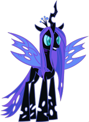 Size: 1823x2500 | Tagged: safe, oc, oc only, oc:queen chry moon, changeling queen, pony, changeling queen oc, purple changeling, simple background, solo, transparent background