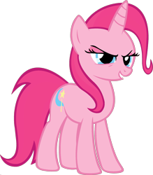 Size: 1920x2187 | Tagged: safe, artist:durpy, edit, vector edit, pinkie pie, trixie, pony, unicorn, ponyar fusion, g4, female, fusion, mare, recolor, simple background, solo, transparent background, tri pie, vector