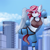 Size: 4724x4724 | Tagged: safe, artist:buvanybu, oc, oc only, oc:evening skies, pegasus, pony, anthro, unguligrade anthro, boxing, boxing gloves, breasts, city, clothes, destruction, female, giant pony, giantess, kicking, leggings, macro, mare, pants, sports, sports bra, yoga pants