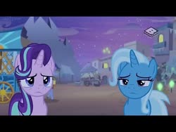 Size: 480x360 | Tagged: safe, screencap, starlight glimmer, trixie, pony, unicorn, g4, road to friendship, black bars, boomerang (tv channel), letterboxing