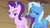 Size: 1280x720 | Tagged: safe, screencap, starlight glimmer, trixie, pony, unicorn, g4, road to friendship, boomerang (tv channel), duo, lidded eyes, looking away, messy mane, scratches