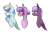 Size: 1280x819 | Tagged: safe, artist:emiedoodles, oc, oc only, pegasus, pony, unicorn, base used, brothers, bust, chest fluff, half-siblings, magical lesbian spawn, male, offspring, pale belly, parent:rainbow dash, parent:tempest shadow, parent:twilight sparkle, parents:tempestlight, parents:twidash, siblings, simple background, transparent background