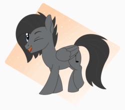 Size: 2100x1853 | Tagged: safe, artist:dyonys, oc, oc:tanner, pegasus, pony, animated, dancing, male, one eye closed, open mouth, raised hoof, show accurate, stallion, two-frame gif, wink