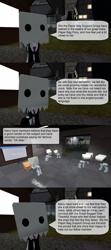Size: 1920x4320 | Tagged: safe, artist:soad24k, oc, oc:head bag, pony, 3d, anonymous, clothes, gmod, i think that's not the paper bag pony, microphone, paper bag, paper bag support group, speech bubble, suit