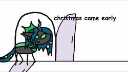 Size: 1906x1080 | Tagged: safe, artist:round trip, queen chrysalis, pony, round trip's mlp season 9 in a nutshell, g4, the ending of the end, female, queen christmas, solo