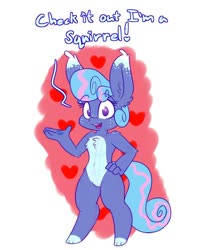 Size: 1000x1200 | Tagged: safe, artist:heir-of-rick, oc, oc only, oc:sapphire lollipop, squirrel, anthro, female, furry, solo, species swap