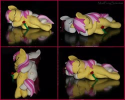 Size: 6248x5008 | Tagged: safe, artist:madponyscientist, oc, oc only, earth pony, pony, craft, cuddling, eyes closed, female, flower, hearts and hooves day, holiday, irl, male, mare, oc x oc, on side, photo, rose, sculpture, shipping, stallion, straight, valentine's day
