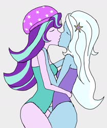 Size: 1280x1532 | Tagged: safe, artist:n30hrtgdv, starlight glimmer, trixie, human, equestria girls, g4, duo, eyes closed, female, kiss on the lips, kissing, lesbian, ship:startrix, shipping, simple background, white background