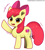 Size: 1137x1277 | Tagged: safe, artist:drakesparkle44, apple bloom, earth pony, pony, g4, adorabloom, cute, female, filly, looking at you, open mouth, simple background, solo, waving, white background