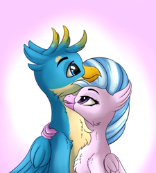 Size: 1980x2200 | Tagged: safe, artist:orangejuicerus, gallus, silverstream, classical hippogriff, griffon, hippogriff, g4, female, high res, male, ship:gallstream, shipping, straight