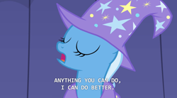 Size: 2048x1134 | Tagged: safe, edit, edited screencap, screencap, trixie, boast busters, g4, annie get your gun, anything you can do