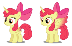 Size: 1280x817 | Tagged: safe, artist:tenderrain-art, apple bloom, alicorn, pony, g4, alicornified, bloomicorn, female, race swap, simple background, solo, transparent background