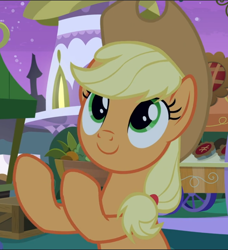 Size: 858x941 | Tagged: safe, screencap, applejack, earth pony, pony, g4, the summer sun setback, cropped, cute, female, jackabetes, mare, smiling, solo