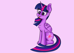 Size: 3000x2160 | Tagged: safe, artist:sadtrooper, twilight sparkle, alicorn, pony, g4, :p, chest fluff, cute, female, high res, simple background, sitting, solo, tongue out, twiabetes, twilight sparkle (alicorn)