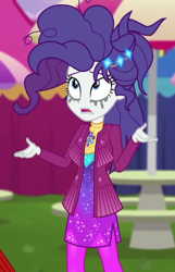 Size: 462x718 | Tagged: safe, screencap, rarity, equestria girls, g4, inclement leather, inclement leather: vignette valencia, my little pony equestria girls: choose your own ending, cropped, female, makeup, messy hair, running makeup, solo