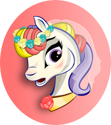 Size: 1601x1805 | Tagged: safe, artist:samoodang, dainty dove (g2), pony, g2, bust, female, flower, simple background, solo, transparent background, veil