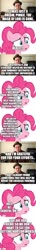Size: 500x3452 | Tagged: artist needed, safe, edit, edited screencap, editor:lord you know who, screencap, pinkie pie, earth pony, human, pony, g4, atop the fourth wall, comic, doctor who, fanfic art, female, imgflip, implied doctor whooves, implied starlight glimmer, implied sunburst, irl, irl human, linkara, male, mare, mask of loki, photo, screencap comic, the doctor, the mask